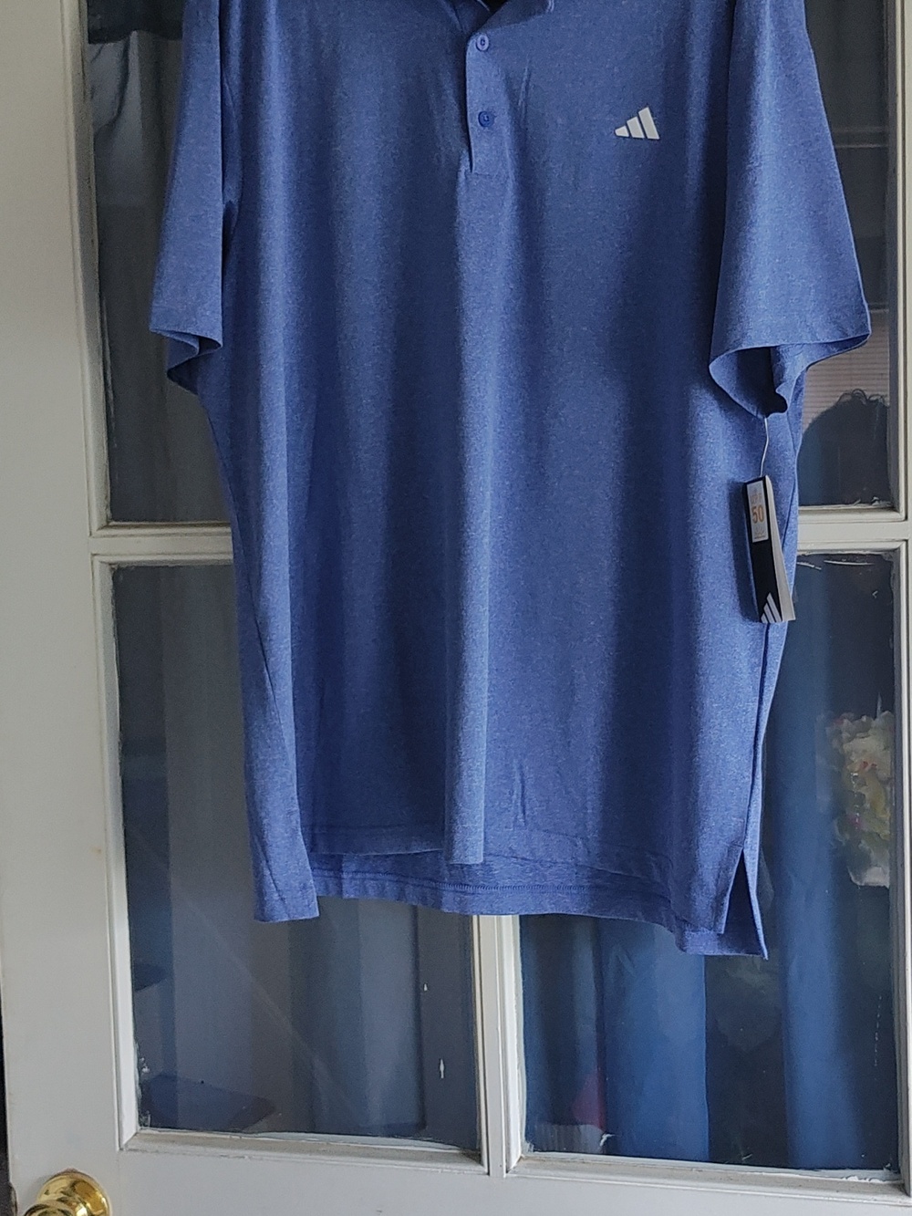 adidas Men's Lucid Blue Polo with White Logo